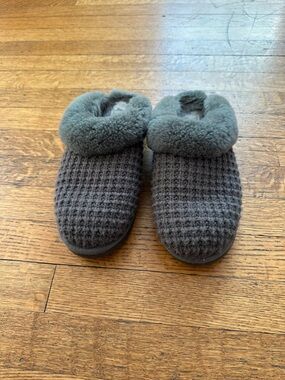 UGG Charcoal Knit Shearling Slippers